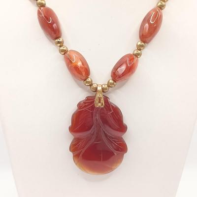 LOT 177: Silver-Tone and Art Glass Bead Bracelet, Glass Leaf Pendant Necklace & More