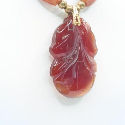 LOT 177: Silver-Tone and Art Glass Bead Bracelet, Glass Leaf Pendant Necklace & More