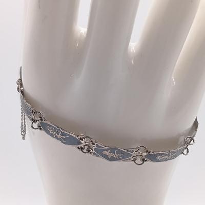 LOT 181: Siam Sterling Silver and Enamel Bracelet and Brooch