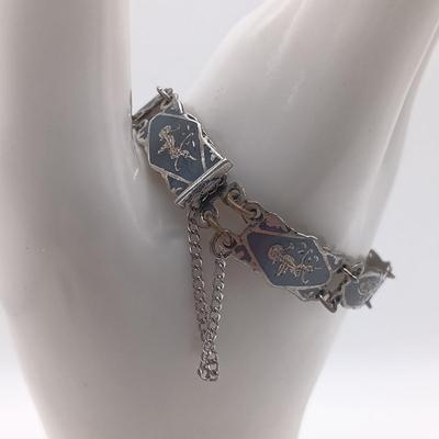LOT 181: Siam Sterling Silver and Enamel Bracelet and Brooch