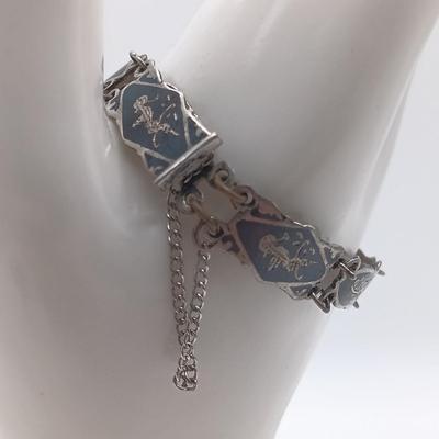 LOT 181: Siam Sterling Silver and Enamel Bracelet and Brooch