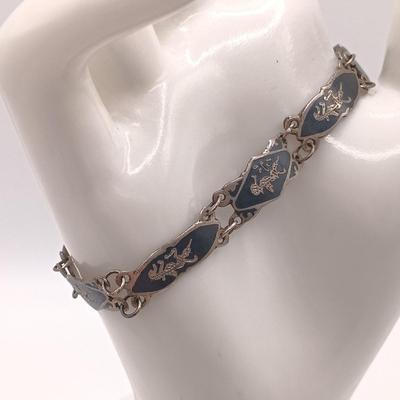 LOT 181: Siam Sterling Silver and Enamel Bracelet and Brooch