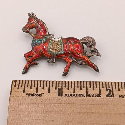 LOT 181: Siam Sterling Silver and Enamel Bracelet and Brooch