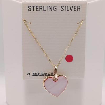 LOT 183: Vintage Sterling Silver Marsal Heart Pendant Necklace, Naldo Brooch & Heart Bracelet 23.6gtw