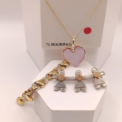 LOT 183: Vintage Sterling Silver Marsal Heart Pendant Necklace, Naldo Brooch & Heart Bracelet 23.6gtw