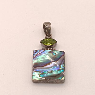LOT 184: Sterling Silver and Abalone Shell Bracelet and Pendant