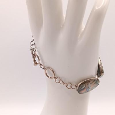 LOT 184: Sterling Silver and Abalone Shell Bracelet and Pendant