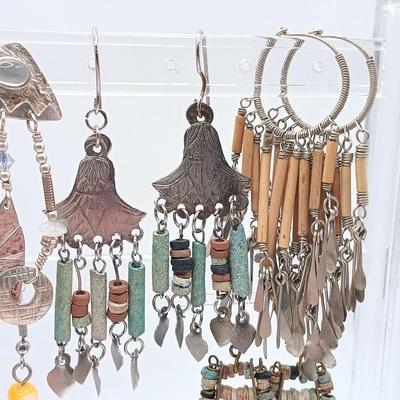 LOT 187: Vintage 80s Glen Yank Earrings with Silver-Tone Jewelry Collection