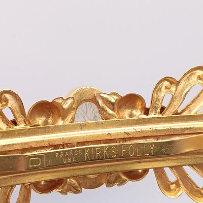 LOT 188: WRE 1/20 12K Gold Filled Bracelets with Kirks Folly Hair Clip & Gold-Tone Necklace