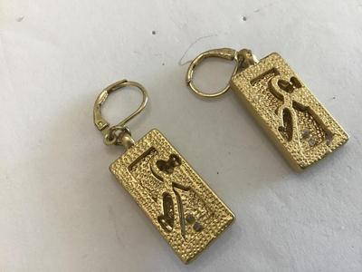 Double Heart Gold Earrings