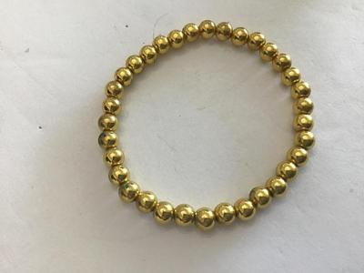 Metal Gold Tone Bead Bracelet
