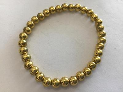 Metal Gold Tone Bead Bracelet