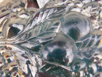 GORGEOUS VTG Iridescent Carnival Glass Oval Footed bowl .VG to EX.
