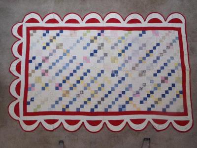 Hand crafted child bed quilt. Excellent detail. Outstanding example