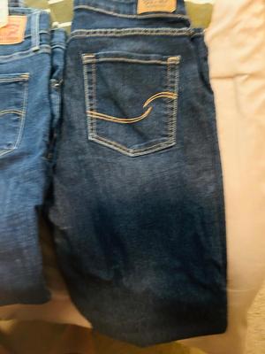 A PAIR OF VINTAGE 501 JEANS (30x31) LIKE NEW JEANS, LADIES SHIRTS AND SOCKS