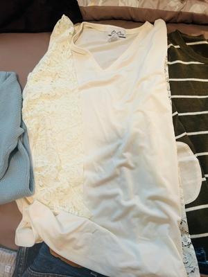 A PAIR OF VINTAGE 501 JEANS (30x31) LIKE NEW JEANS, LADIES SHIRTS AND SOCKS