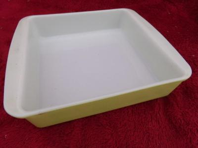 A couple of PYREX baking dishes, both about 9" square.