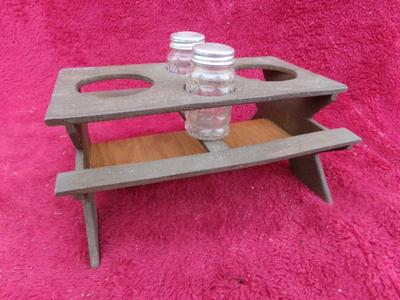 For the patio/picnic table, keeps salt, pepper & condiments together