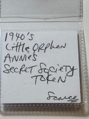 Little ORPHAN ANNIE BRASS Radio Secret Society Pinback Brooch Advertising Premium Button Pin as Pictured,