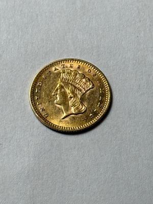 1859 TYPE-3 UNCIRCULATED CONDITION $1 GOLD COIN AS PICTURED.