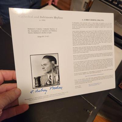 A. Aubrey Bodine Catherdral & Baltimore Skyline (c. 1950) Black & White Lane Bryant Building
