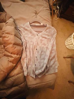 NORTH FACE JACKET (M) J JILL SWEATER (S) LANDS END DOWN FILLED COAT (S)