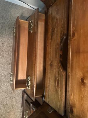 DRESSER WITH MIRROR AND STAND UP DBL DOOR DRESSER