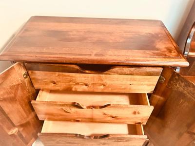 DRESSER WITH MIRROR AND STAND UP DBL DOOR DRESSER