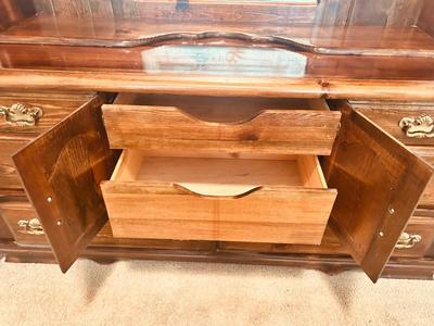 DRESSER WITH MIRROR AND STAND UP DBL DOOR DRESSER