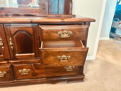 DRESSER WITH MIRROR AND STAND UP DBL DOOR DRESSER