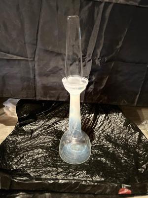 UNIQUE OPALESCENT PEARL ART GLASS DECANTER