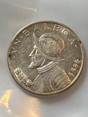 PANAMA 1931 AU Condition 1-BALBOA .900 Silver Coin as Pictured.