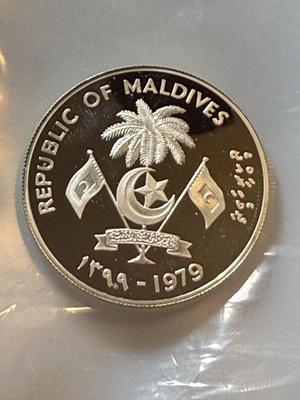 Maldives, 1979, 20 Rufiyaa, International Year of the Child, Proof Silver Coin as Pictured.