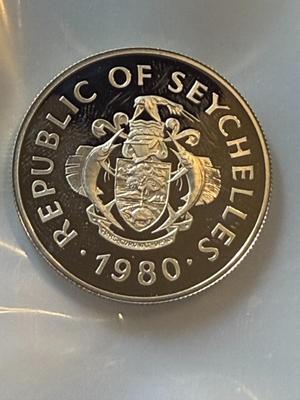 SEYCHELLES 1980 PROOF 50 Rupees UNICEF and International Year of the Child Silver Coin.