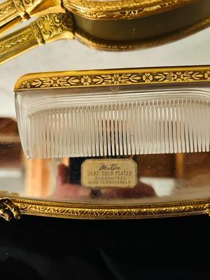 VINTAGE 24K GOLD PLATED DRESSER SET