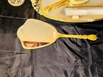 VINTAGE 24K GOLD PLATED DRESSER SET