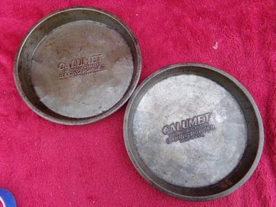 VTG - a pair of “Calumet” baking powder layer cake baking pans.