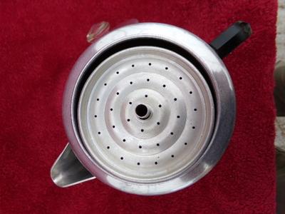 VTG 8 cup stove top coffee percolator made by CookQueen.