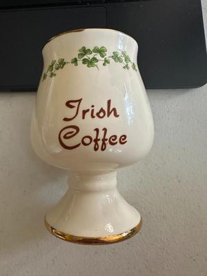 CARRIGCRAFT Carrigaline County Cork Ireland IRISH COFFEE Mug Cup w/ Shamrocks