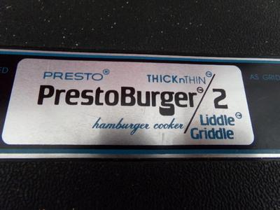 PrestoBurger/2 "Liddle Griddle" hamburger cooker. For burgers+more