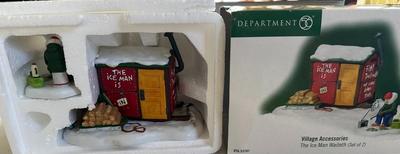Dept 56 Village Accessories "The Ice Man Waiteth' In Box. 2 Pcs