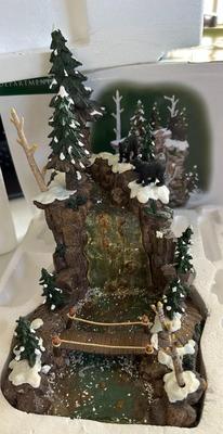 Dept 56 "Mountain Creek Waterfall Christmas Village Accessory Bears Bridge". in box