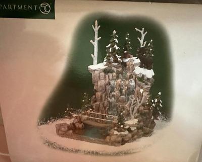Dept 56 "Mountain Creek Waterfall Christmas Village Accessory Bears Bridge". in box