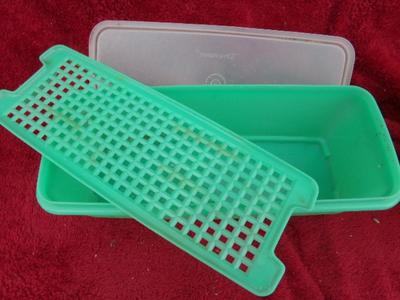 Pile #5 of plastic kitchenware in a big box.