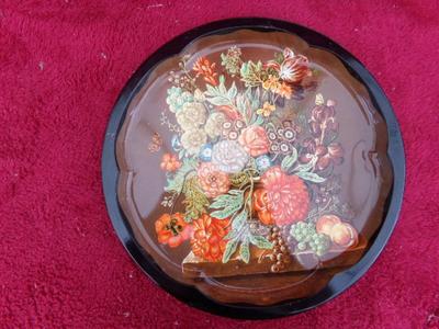 TRIPLETS, 3 metal serving trays, each about 12-1/2" diameter.