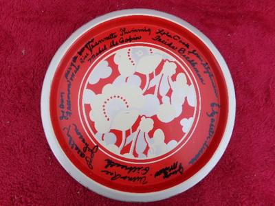 TRIPLETS, 3 metal serving trays, each about 12-1/2" diameter.
