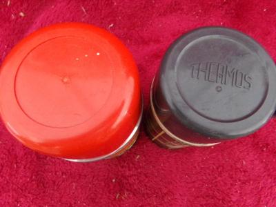 Two shorties, a small Thermos brand for coffee & wide mouth for soup