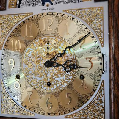 Howard Miller Grandfather Clock w Lighted Curio Cabinet 610-440