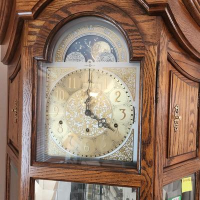 Howard Miller Grandfather Clock w Lighted Curio Cabinet 610-440