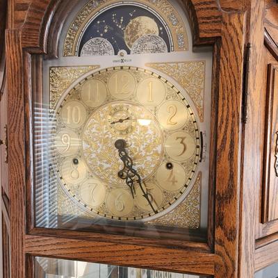 Howard Miller Grandfather Clock w Lighted Curio Cabinet 610-440